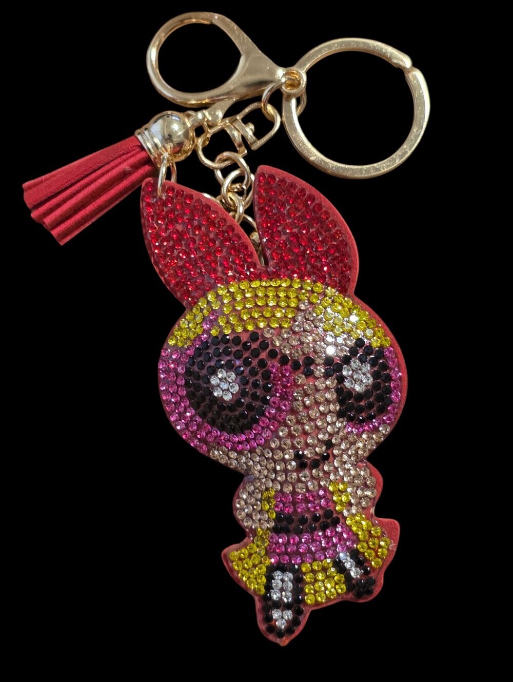Crystal Power Puff Girl Bag Charm Keychain Charm - Blossom